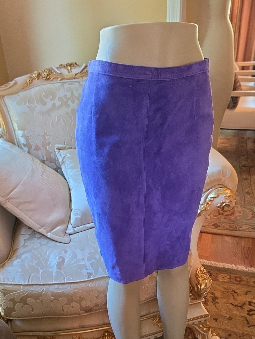 Purple Suede Pencil Skirt